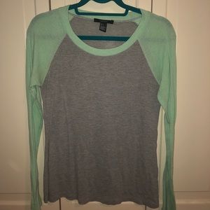Green and grey baseball tee